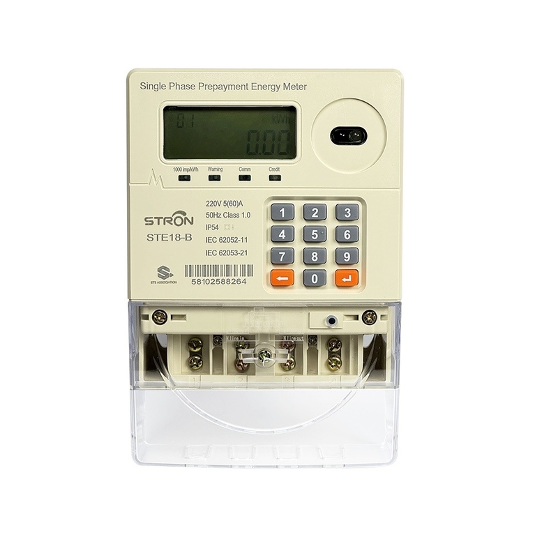 IP54 Smart Multi Tariff/Anti-tamper/Power-limit پیش پرداخت صفحه کلید تک فاز برق متر با نرم افزار فروش