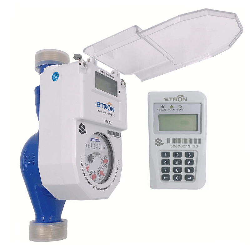 STS Water Meter Plastic The Water Consumption with Electromagnetic Water Flow Meter Class II Protection
