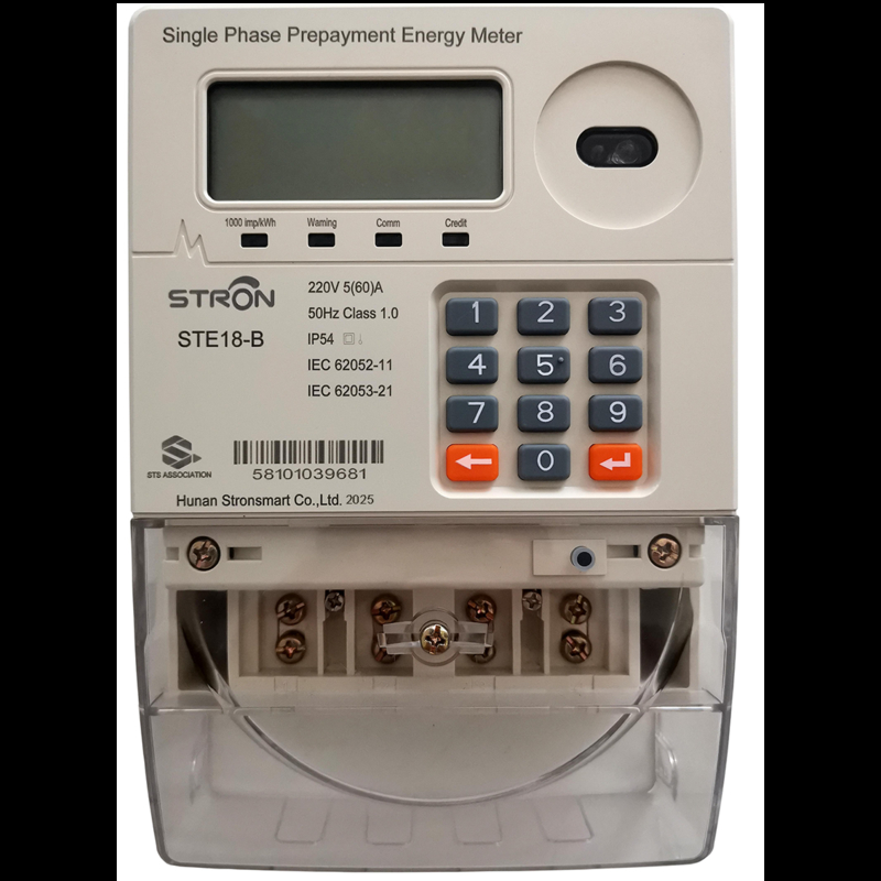 ۵۰-۶۰ هرتز فرکانس STS یک فاز Smart Prepaid Electricity Meter با روش ورودی صفحه کلید و عملکرد