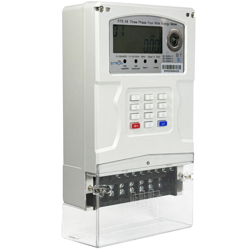 STE38-A نوع صفحه نمایش LCD Smart Prepaid Electricity Meter شامل دقت اندازه گیری کلاس 1.0 و قطع از راه دور پشتیبانی شده برای مصرف برق