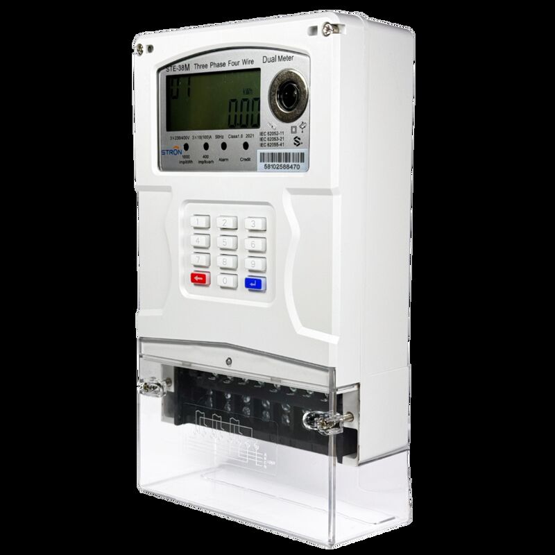 STE38-A نوع صفحه نمایش LCD Smart Prepaid Electricity Meter شامل دقت اندازه گیری کلاس 1.0 و قطع از راه دور پشتیبانی شده برای مصرف برق