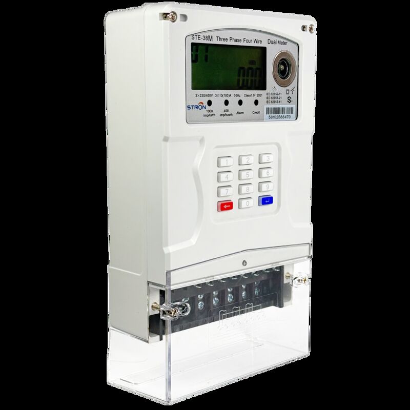STE38-A نوع صفحه نمایش LCD Smart Prepaid Electricity Meter شامل دقت اندازه گیری کلاس 1.0 و قطع از راه دور پشتیبانی شده برای مصرف برق