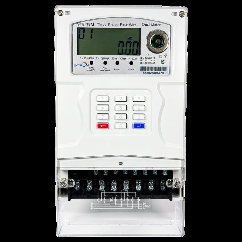 STE38-A نوع صفحه نمایش LCD Smart Prepaid Electricity Meter شامل دقت اندازه گیری کلاس 1.0 و قطع از راه دور پشتیبانی شده برای مصرف برق