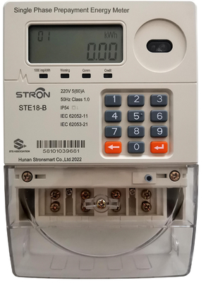 متر دیجیتال تک فاز 80A ، متر Kwh پیش پرداخت 1000imp / KWh